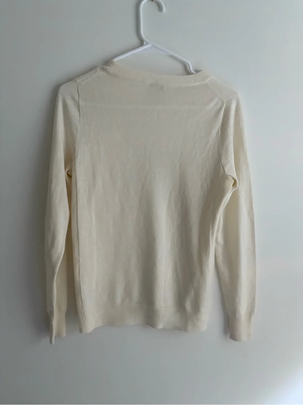 J. Crew Cream Crewneck Wool Blend Sweater - Lightweight Knit